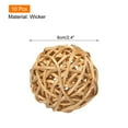 thumbnail image 2 of Uxcell 10Pcs Wicker Rattan Balls 2.4" Rattan Decorative Balls for Centerpiece Bowls Vase Fillers Home Decor Golden, 2 of 6