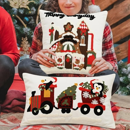 

Fall Home Textiles Christmas Embroidery Pillow Materials To Create Gorgeous Decoration Bring Holiday Atmosphere To The Home!