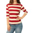 thumbnail image 2 of Dde San Patricio Camisecon mangas de codo pamujer Camisebásiinformal con cuello de barco y corte ajustado Beige S, 2 of 6