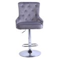 thumbnail image 1 of Alexent Tabourets de Bar en Velours Pivotants Réglables 43.7"-51.6" en Gris (Lot de 3), 1 of 7
