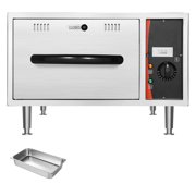 KFFKFF Commercial Electric Drawer Warmer, Single-Drawer Stainless Steel Food Warmer, Freestanding Slim Warming Drawer Cabinet, 85°F–185°F Adjustable Temperature Range, Ideal for Restaurants, Hotels
