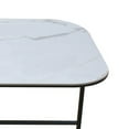 thumbnail image 3 of Coffee Table with Ceramic Top and Metal Frame, White and Black- Saltoro Sherpi, 3 of 5