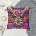 thumbnail image 2 of Orinice Psychedelic Owl Graphic Decorative Cushion Throw Pillow Cover for Home Couch Living Room Bed Sofa, Indoor/Outdoor Use, 1PC 20x20in, 2 of 5