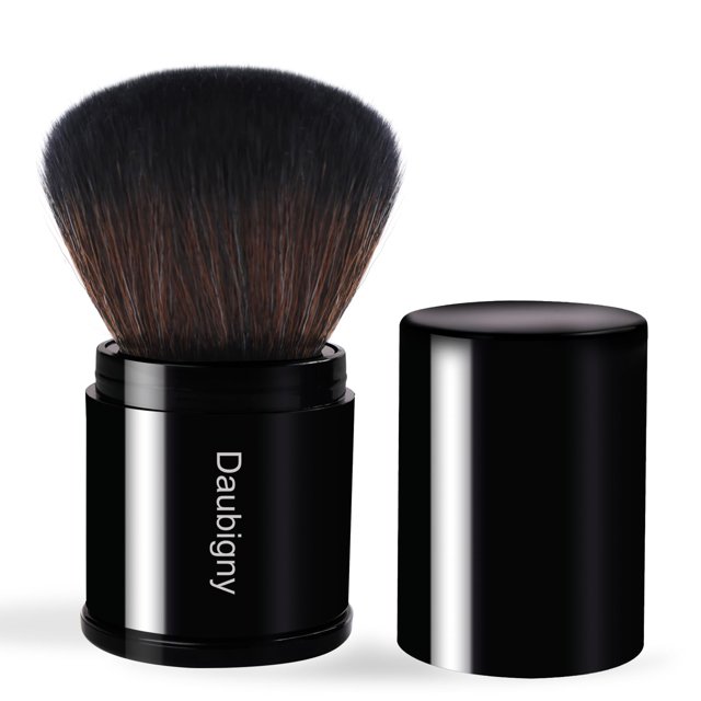 Brocha de maquillaje Kabuki retráctil, brochas para polvos Daubigny, brocha para base de viaje para colorete, bronceador y polvo