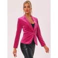 thumbnail image 2 of Abrigo De Oficina Para Mujer Chaqueta De Terciopelo Con Botones Y Cuello Chal Sólido Rosa Caliente S, 2 of 6