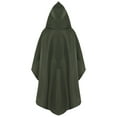 thumbnail image 2 of TiaoBug Unisex Kids Hooded Capes High-Low Long Cloak with Hood for Halloween Party Dress Up Green L/成人S, 2 of 5