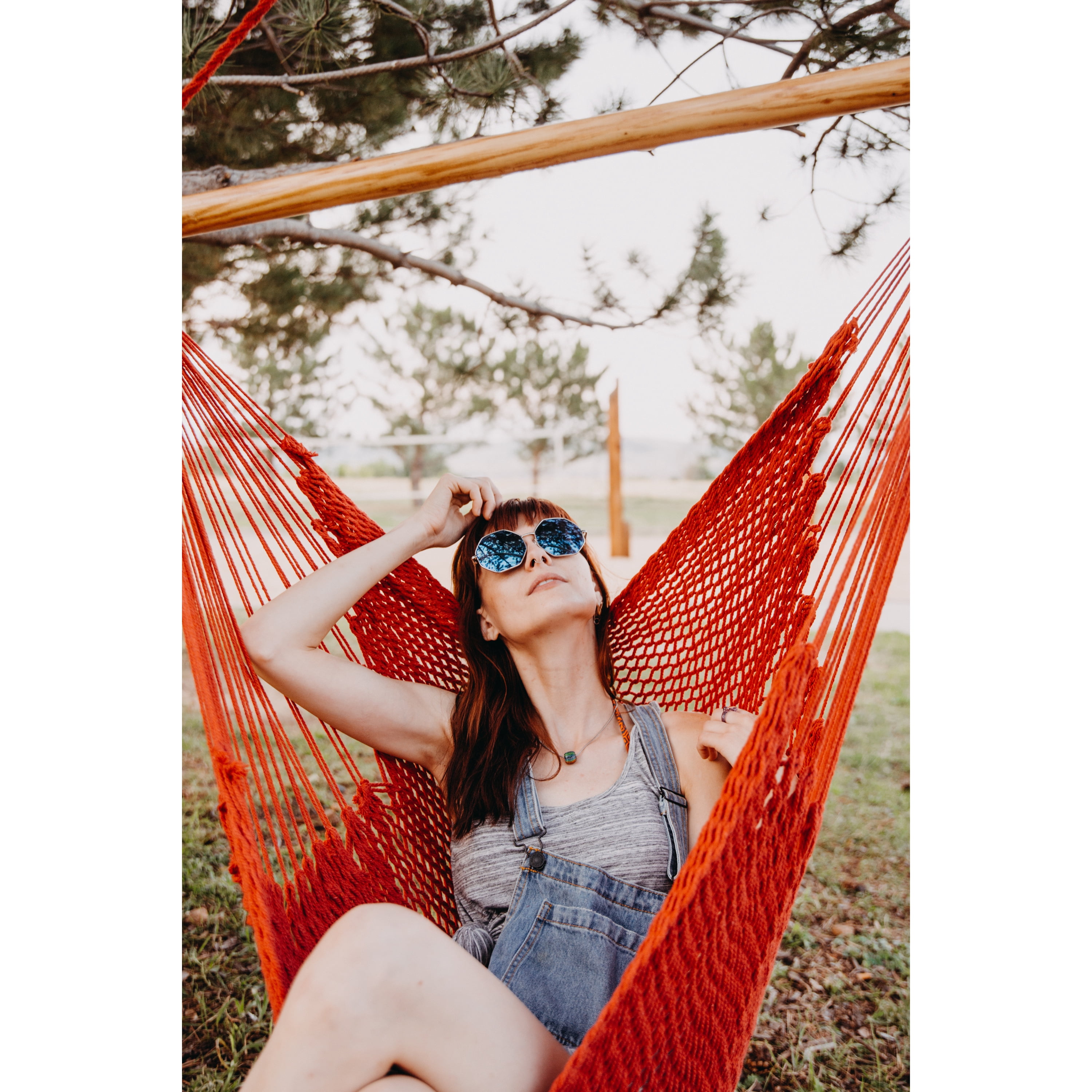 Bliss Hammocks Island Rope Hammock Chair W/ Spreader Bar - Red, 60" L x 40" W