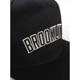 thumbnail image 3 of Original Snapback Custom American Cities State Letters Ajustable Flat Visor Cap (Brooklyn Black, White Black), 3 of 7