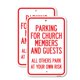 thumbnail image 1 of (Paquete de 2) Estacionamiento para miembros e invitados de la Iglesia. Todos los demás estacionan bajo su propio riesgo | Señal de aluminio de calibre pesado de 12.0 x 18.0 in | Aluminio libre de óxi, 1 of 1