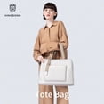 thumbnail image 2 of Kingsons Bolso Grande de Nylon para Mujer, Bolso de Hombro Impermeable de 14" para Laptop con Múltiples Bolsillos, Bolso Versátil para Trabajo, Viaje y Escuela con Correa Cruzada Ajustable, Beige, 2 of 9