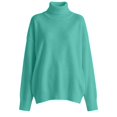 thumbnail image 5 of Yigetop Women's Cable Knit Turtleneck Sweater Soft Cozy Long Sleeve Pullover Casual Tops Warm Knitwear for Fall Winter Daily Wear Light green M, 5 of 6