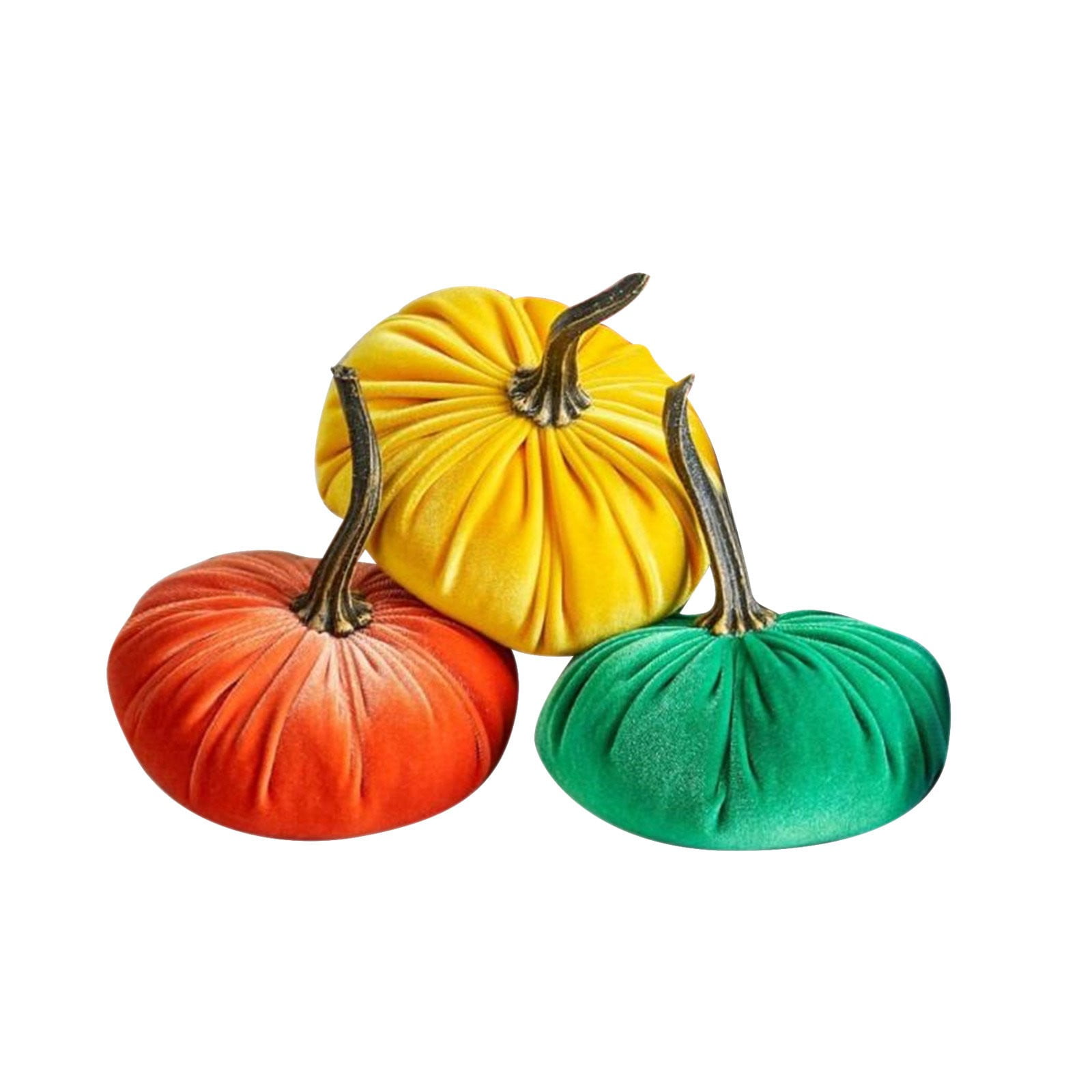 LSLJS Halloween Velvet Pumpkins Set,Halloween Decorations,3 Pcs