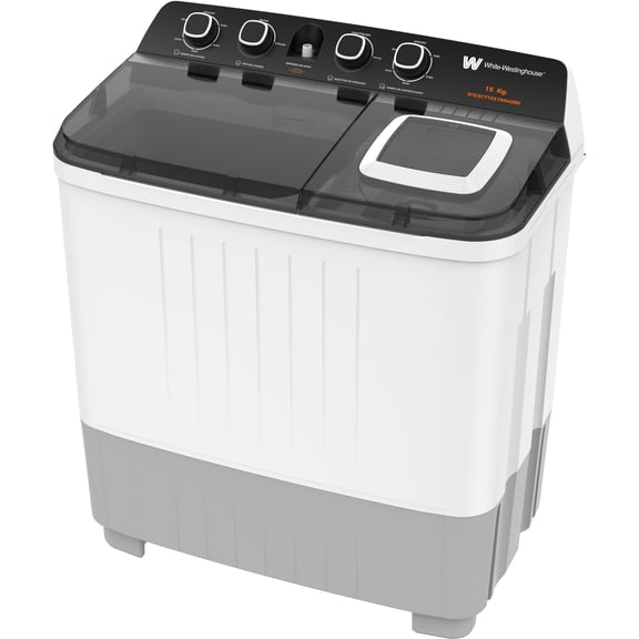 White Westinghouse  Lavadora Doble Tina 15 kg  WWXCTT251006QBK  Gabinete en polipropileno  4 niveles de agua  4 perillas de control  Bajo consumo de energía  Ahorro de agua