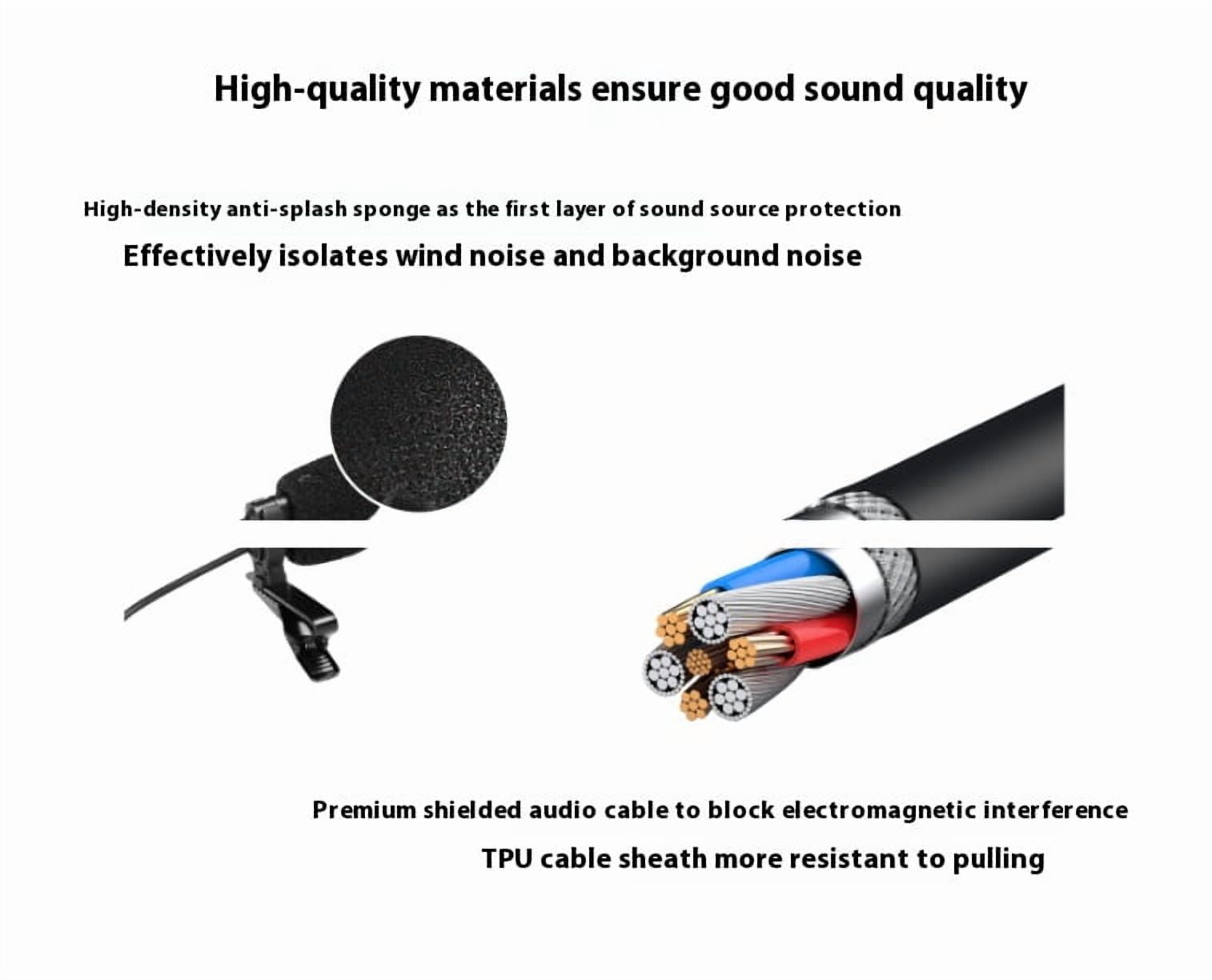 USB-C Lavalier Microphone for DJI Pocket 3 and Action 2 3 4 - Bigcan Omni-Directional Clip-On Mic with DAC Chip, Noise Reduction for Vlog Interview Recording