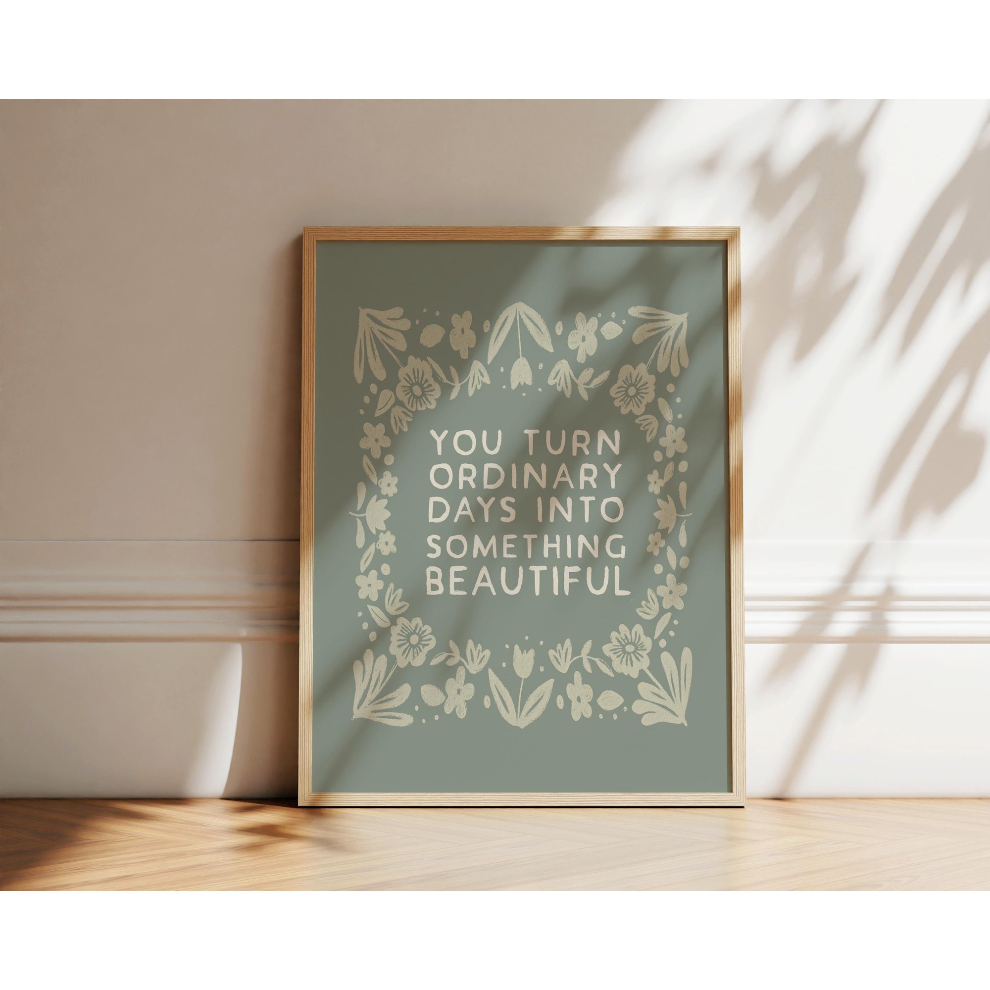 Sweet Nursery Quote Print Floral Baby Toddler Wall Art Girl'S Room Decor Home Decor Office Wall Art