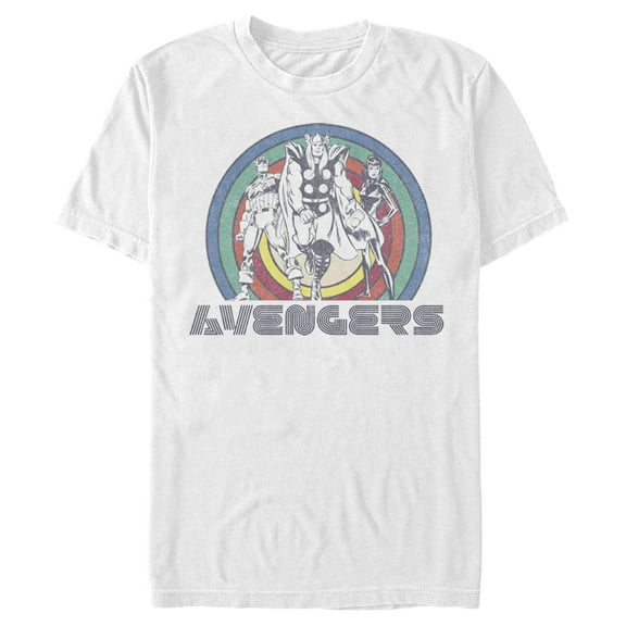 Men's Marvel Retro Avengers Circle Graphic Tee White Large