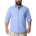 thumbnail image 7 of Mens Big and Tall Classic Fit Dress Shirt Button Down Long Sleeve Collar Shirt Sky Blue XL, 7 of 7