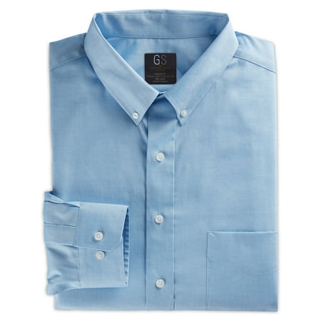 Men's Big & Tall Gold Series Wrinkle-Free Cool & Dry Solid Pinpoint Dress Shirt