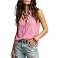 thumbnail image 4 of YYDGH Womens Cotton Linen Tank Tops Casual V Neck Sleeveless Cami Summer Gauze Shirts Casual Loose Fit Vacation Beach Outfits, 4 of 7