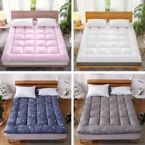 Twin Mattress Pad Pillow Top Mattress Cover Quilted Fitted Mattress Protector Cotton Mattress Topper, White