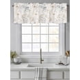 thumbnail image 4 of Beige Black Botanical Curtain Valances for Windows, Watercolor Floral Vintage Kitchen Valance Window Treatment, Light Filtering Block Curtains for Bathroom/Bedroom/Living Room 54'' x 18'', 4 of 9