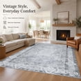 thumbnail image 4 of KAROSA Gray Vintage Machina Washable Area Rug, Soft Low Pile Rug with Non-Slip TPR Backing,4'x6', 4 of 7