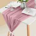 thumbnail image 2 of Ongmies Room Decor Clearance Table Cloth 10Ft Chiffon Table Runner 29X120 inches Blue Table Runner for Wedding Baby Girl Bridal Shower Decorations I, 2 of 9