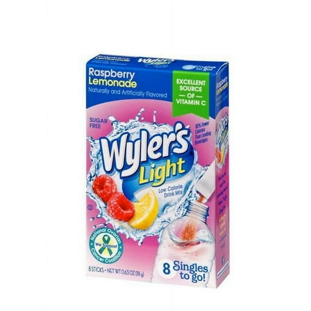 Wyler's Light Singles To Go Powder Packets, Water Drink Mix, Raspberry Lemonade