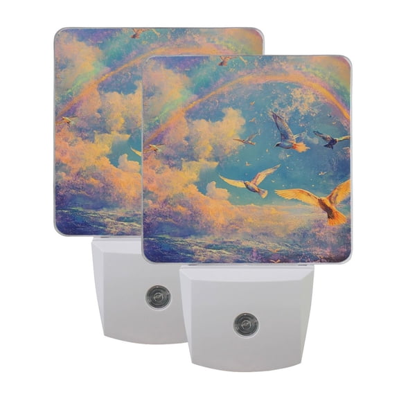 Night Light 3x4.5x1.4In LED Sensor Night Light Instruction Bedroom Baby Room Stairway Hallway Entry Night Light Sky Beautiful Dove