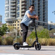 GOTRAX Tour XP Adult Electric with 10 Pneumatic Tires, 20 mph&15.5 mile Range, 350W, 220lbs Max Load,One-Touch Fold & Lock, Black