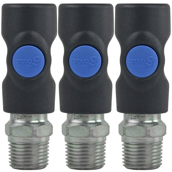 3 Pack Prevost Safety Air Plug Coupler ISI061253 1/4" 1/2" MNPT Quality Prevo S1 Industrial Style