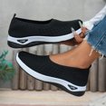 thumbnail image 2 of Domzle Orthopedic Breathable Soft Shoes Arch Support, Women Wide Width Breathable Walking Comfortable Slip On Sneakers Black, 2 of 5
