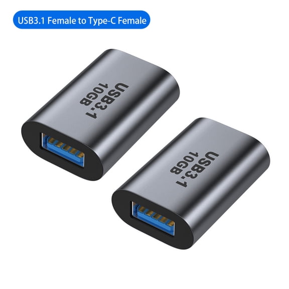 Strhowill 2 Pack USB to USB C Adapter,USB 3.1 Female to Type-C Female Converter,10Gbps Fast Charging&Data Sync for Laptop,Smartphone,Power Bank