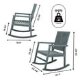 thumbnail image 3 of Ned Modern Chevron-Back 300-Lbs Support Acacia Wood Patio Outdoor Rocking Chair, Gray, 3 of 8