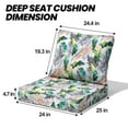 thumbnail image 4 of Pellebant 25x24 Inch Outdoor Cushions for Patio Furniture Water Resistant Patio Chair Cushions 2-Year Fade Resistant Deep Seat Cushions, Replacement Cushions for Outdoor Furniture,Green Flower, 4 of 8
