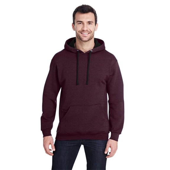 Adult 7.2 oz. Sofspun® Striped Hooded Sweatshirt - MAROON STRIPE - 3XL