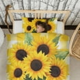 thumbnail image 3 of Sunflowers and Checkered Duvet Cover and Pillowcase Set for Single Bedding, Bedroom Accessories for Kids Teens, 3 of 5