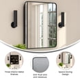 thumbnail image 4 of Flash Furniture 24" x 30" Recessed Bathroom Medicine Cabinet with Rounded Beveled Mirror and Reversible Metal Frame in Black, 4 of 11