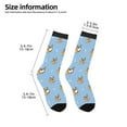 thumbnail image 2 of Zufioo Cute Cartoon Corgi Print Children's Mid-tube Socks, Contrast Color High Elastic Sports Socks - Sweat-absorbent, Warm, Suitable for Children Aged 6-10, 2 of 5