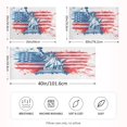 thumbnail image 4 of Haosy Satin Pillowcase for Hair and Skin Standard Cooling Silk Pillow Case with Envelope Closure Statue Of Liberty with Flag 20"x40", 4 of 9