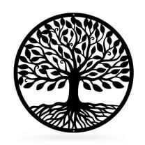 RealSteel, Tree of Life Home Decor, Metal Wall Art, Indoor Outdoor Decorations, Perfect as Housewarming, Wedding, Birthday or Anniversary Gifts (18"/Black)