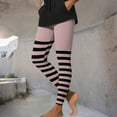 thumbnail image 5 of Abomasnow Womens Striped Printed Leggings High Waist Ankle Length Footless Stretchy Tights S-3XL, 5 of 9
