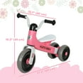 thumbnail image 3 of Qaba Vélo d'Équilibre pour Bébé avec 3 Roues Silencieuses pour 12-36 Mois, Rose, 3 of 10