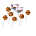 thumbnail image 2 of Raindrops 24pcs Cartoon Basketball Pattern Cake Toppers Party Cupcake Toppers Picks Kids Birthday Family Party Decoration Supplies (18xBasketball+6xBasketball Hoop), 2 of 8