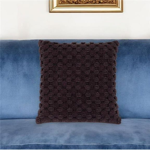HomeRoots 518685 20 in. Wine Cotton Throw Pillow with Texture