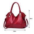 thumbnail image 2 of Women's handbags, large-capacity artificial leather handbags, top handle handbags - wine red, 2 of 5