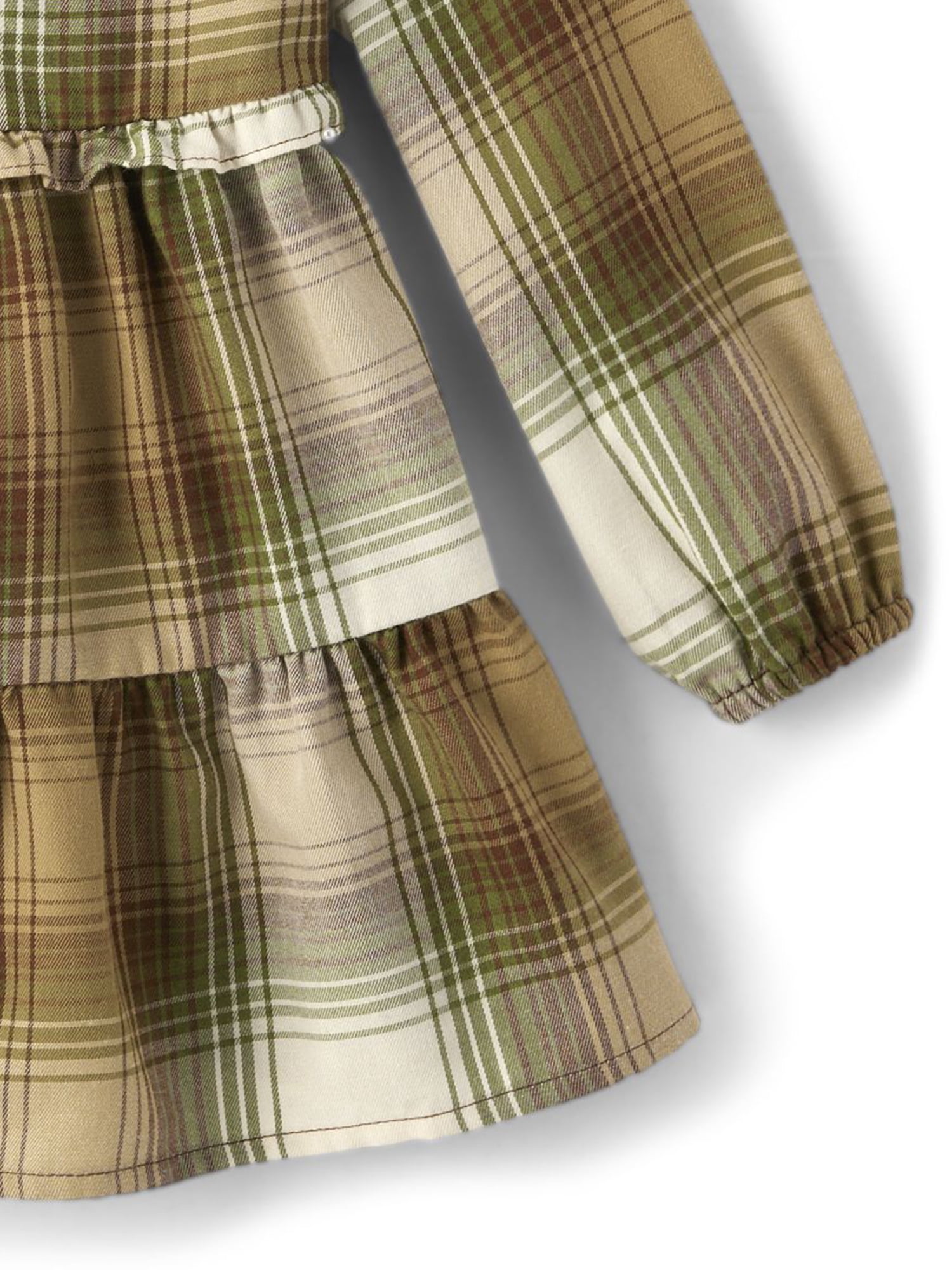 The Children's Place Baby Toddler Girls Long Sleeve Plaid Dress, Sizes 12M-5T