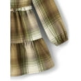 thumbnail image 3 of The Children's Place Baby Toddler Girls Long Sleeve Plaid Dress, Sizes 12M-5T, 3 of 3