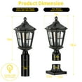 thumbnail image 6 of Dusk to Dawn Post Lights Hardwired 120V with Pier Mount Base, Anti-Rust Outdoor Pole Lantern Light Fixture with Water Ripple Glass, Outside Black Aluminum Exterior Lamp for Patio, 6 of 8