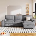thumbnail image 6 of Harper & Bright Designs Sectional Sofa with Pull-out Bed, Convertible Sofa Sleeper with Cup Holders, Modular L-shaped Sofa with Storage for Living Room , Gray, 6 of 18